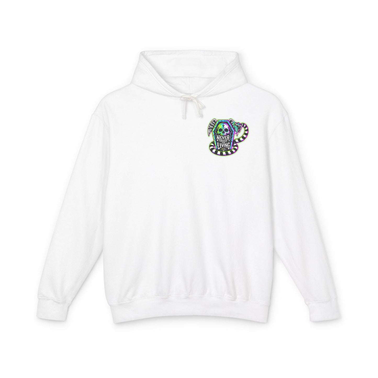 NEVER TRUST THE LIVING - Unisex Lightweight Hooded Sweatshirt