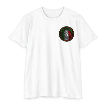 VIVA MEXICO RED, WHITE, GREEN "COLOR, FRONT PATCH & BACK"-  Jersey T-shirt